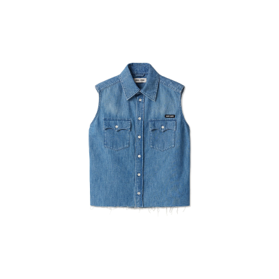 MIU MIU SLEEVELESS CHAMBRAY SHIRT GWC124
